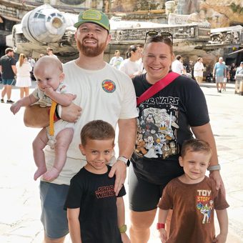 Marisa of SimplyStay with her family at Disney World